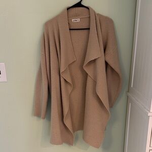 In Loom Size Small Cozy Open-Front Cardigan Sweater - Beige